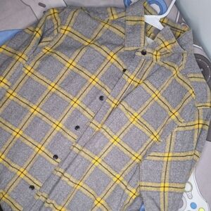 Goodfellow & Co Heather Gray and Yellow Plaid Flannel